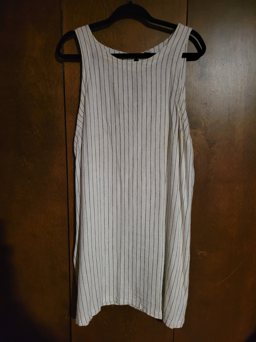 a new day White Pinstripe Sleeveless Mini Dress